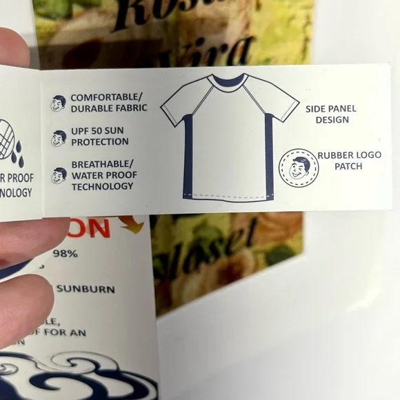 Jr. Swim NWT Color Block Swim Tee Navy/White  UPF 50+ Quick Dry 2T - Picture 6 of 10